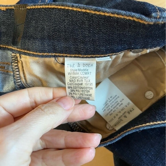 Rag & Bone High Rise Ankle Skinny Jeans Mad River Tuxedo 27 - Picture 13 of 14